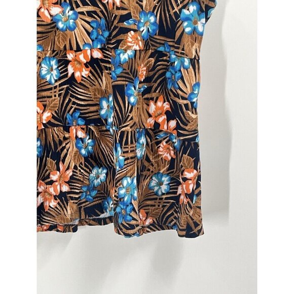 Lands End Tropical Floral Tank Top Sz 2X - Picture 3 of 6